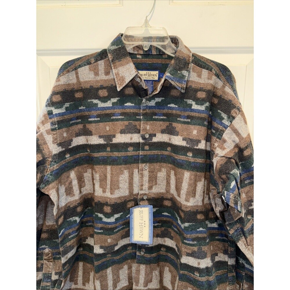NWT Vintage Ruff Hewn Men's L  Large Alaska Apache Blanket Flannel Shirt NEW